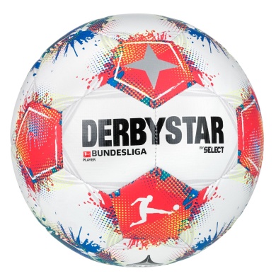 Derbystar Freizeit-Piłka nożna Bundesliga Player v25 biało/czerwono/niebieski - 1 piłka (rozmiar 5)